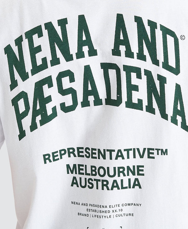 Nena & Pasadena Overview Relaxed Tee - Optical White WHITE