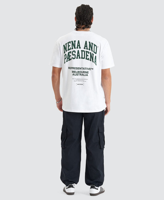 Nena & Pasadena Overview Relaxed Tee - Optical White WHITE