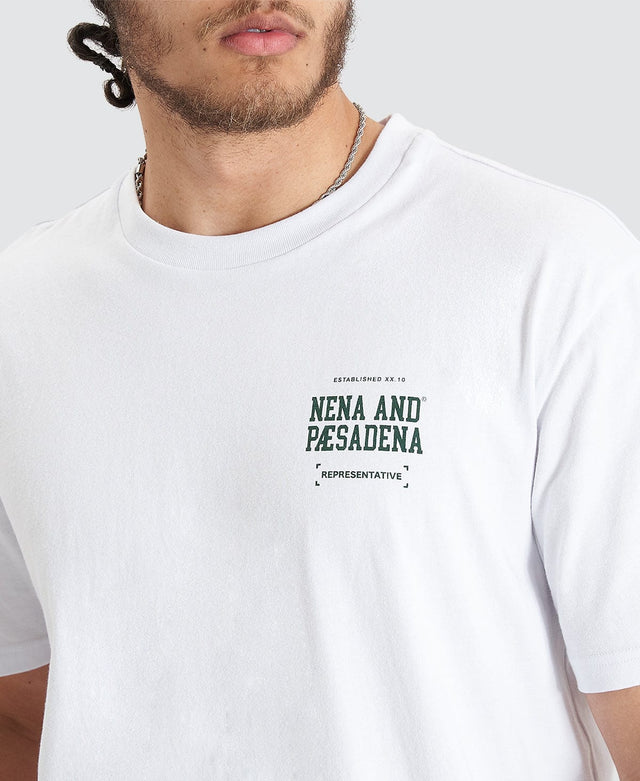 Nena & Pasadena Overview Relaxed Tee - Optical White WHITE