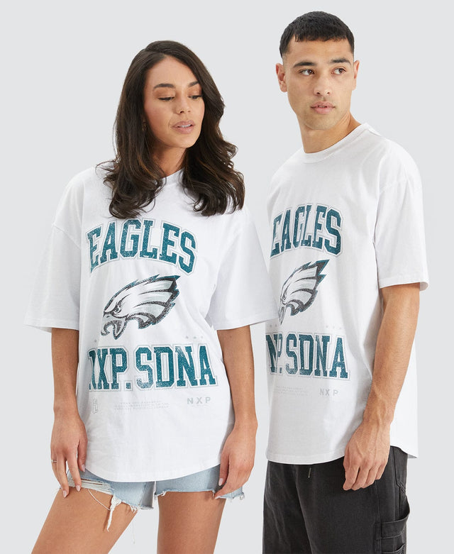 Nena & Pasadena Philadelphia Box Fit Scoop T-Shirt White