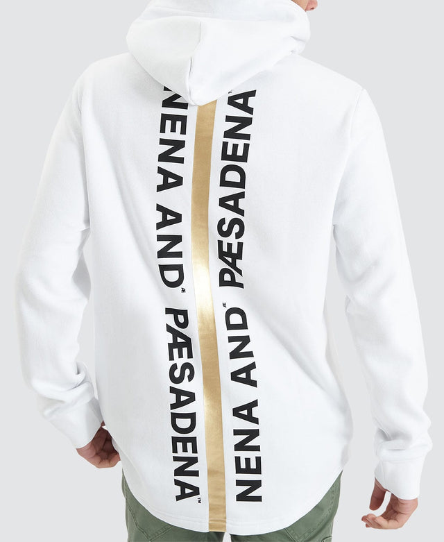 Nena & Pasadena Primal Hooded Dual Curved Sweater - Optical White WHITE