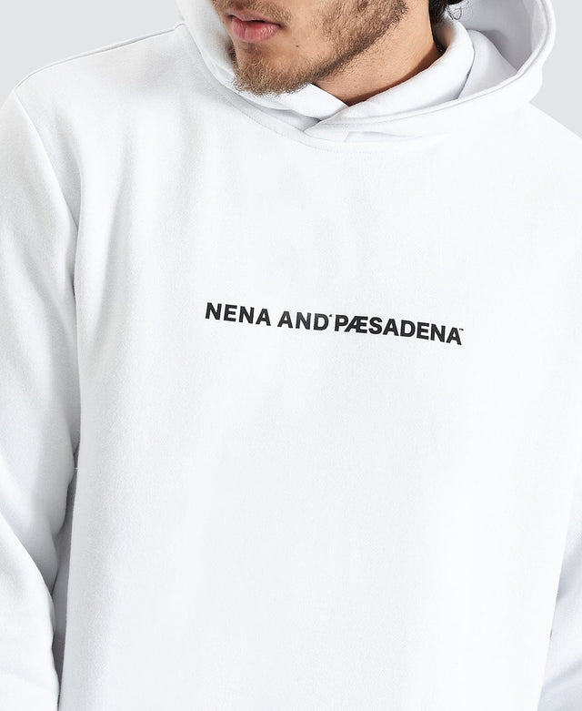 Nena & Pasadena Primal Hooded Dual Curved Sweater - Optical White WHITE