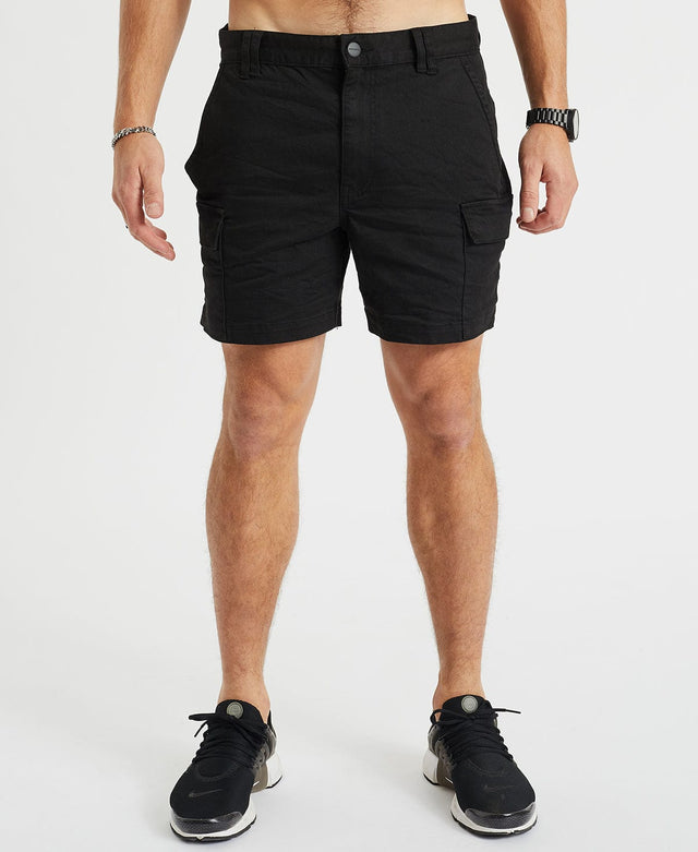 model wears Rampage Cargo Shorts Jet Black Shorts Black - image 2