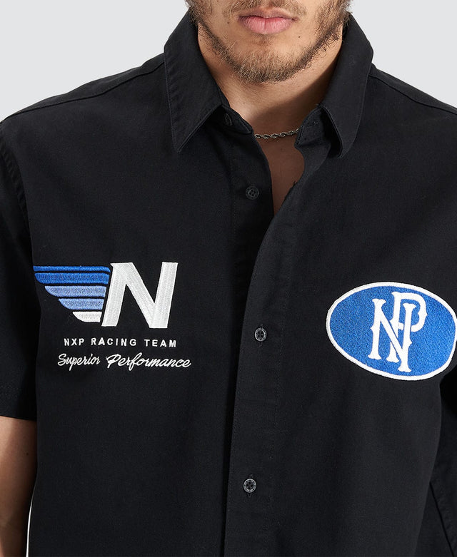 Nena & Pasadena Rebound Mechanic S/S Shirt - Jet Black BLACK