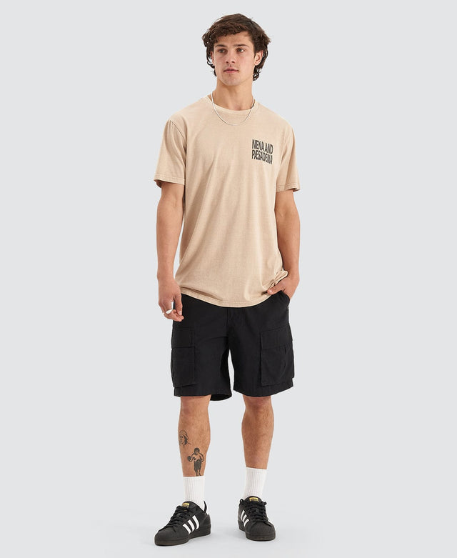 Nena & Pasadena Redeemer Scoop Back T-Shirt Pigment Oxford Tan
