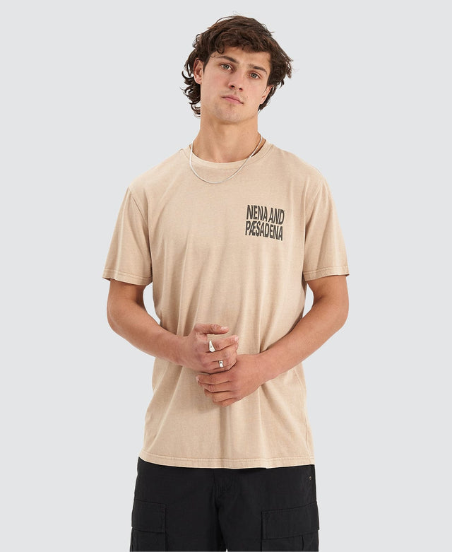 Nena & Pasadena Redeemer Scoop Back T-Shirt Pigment Oxford Tan