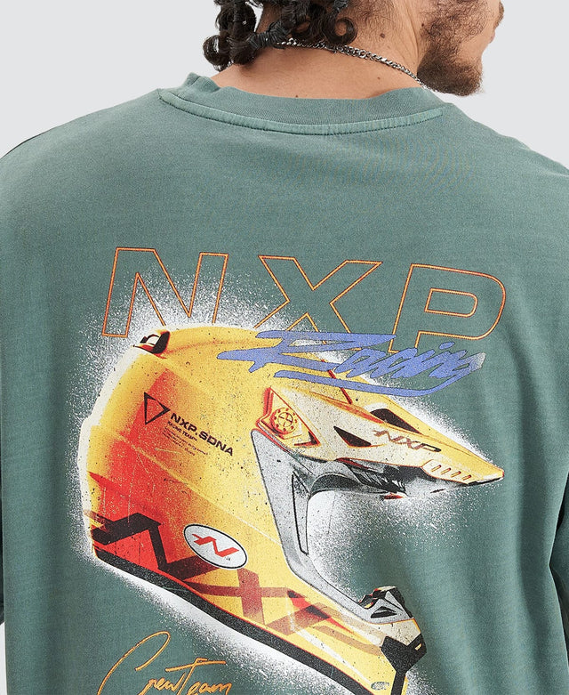 Nena & Pasadena Sandboard Heavy Oversized Tee - Pigment Silver Pine GREEN