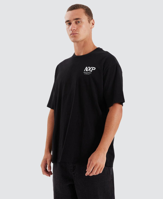 model wears Suspension Heavy Box Fit Tee Jet Black T-Shirts Black - image 2