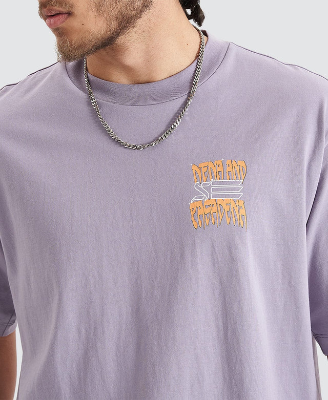 Nena & Pasadena Thunder Heavy Oversized Tee - Purple Ash PURPLE
