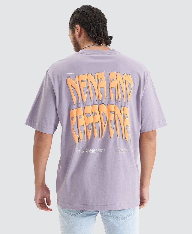 Nena & Pasadena Thunder Heavy Oversized Tee - Purple Ash PURPLE