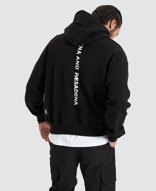 Nena & Pasadena Umpire Heavy Box Fit Hooded Sweater - Jet Black BLACK