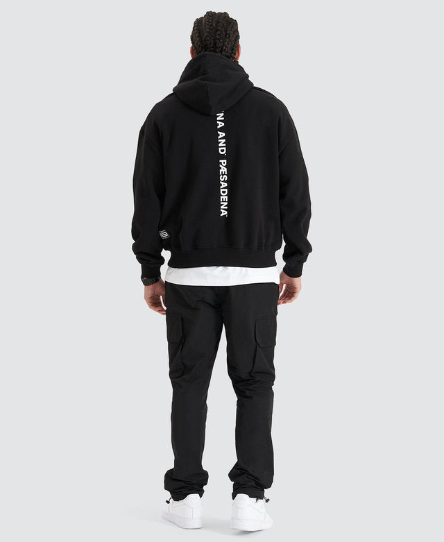 Nena & Pasadena Umpire Heavy Box Fit Hooded Sweater - Jet Black BLACK