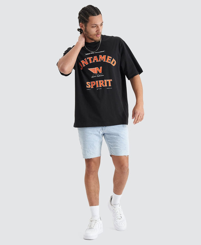 Nena & Pasadena Untamed Heavy Oversized Tee - Jet Black BLACK