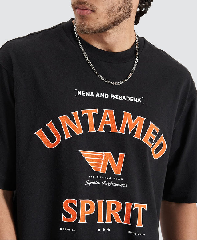 Nena & Pasadena Untamed Heavy Oversized Tee - Jet Black BLACK