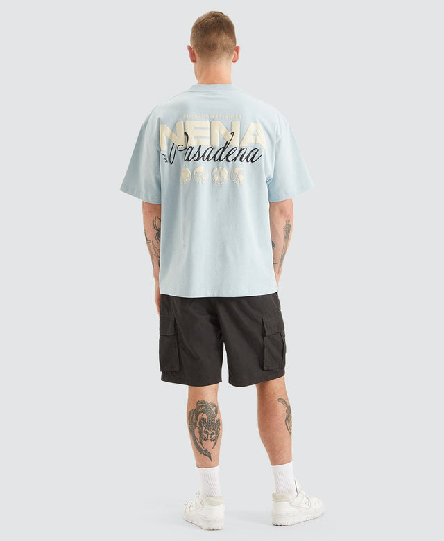 Nena & Pasadena Worldwide Heavy Street Tee - Baby Blue BLUE