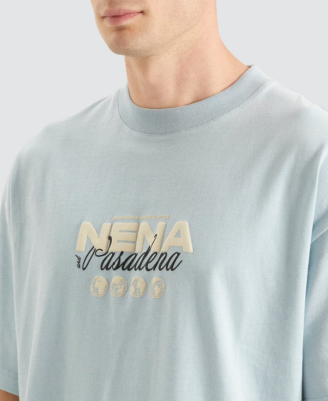 Nena & Pasadena Worldwide Heavy Street Tee - Baby Blue BLUE