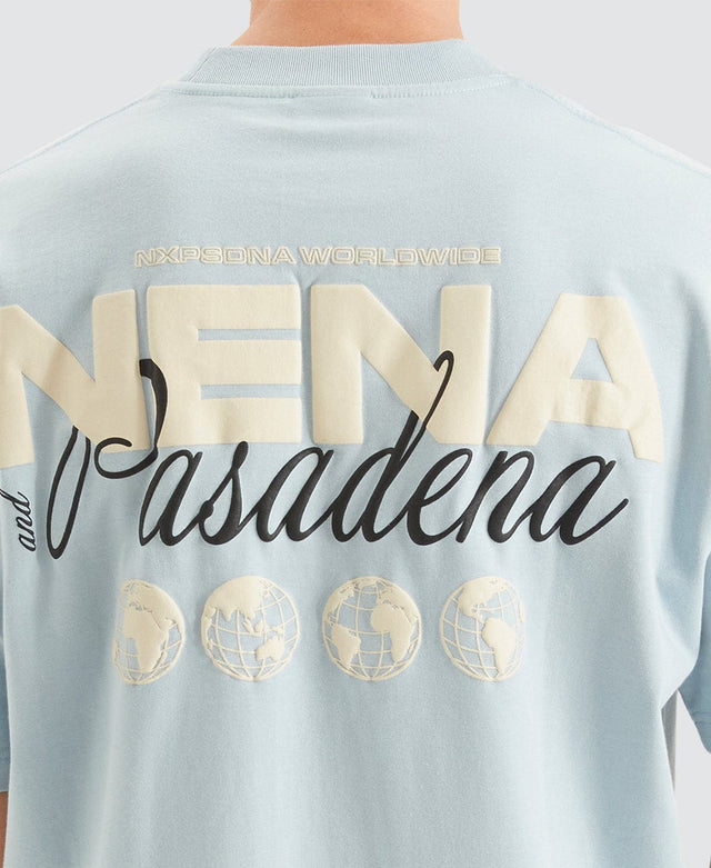 Nena & Pasadena Worldwide Heavy Street Tee - Baby Blue BLUE