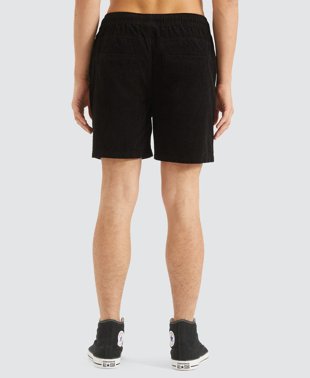 Nomadic Bonfire Cord Elasticated Shorts Black