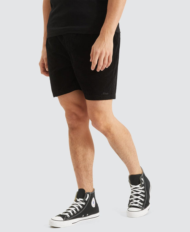 Nomadic Bonfire Cord Elasticated Shorts Black