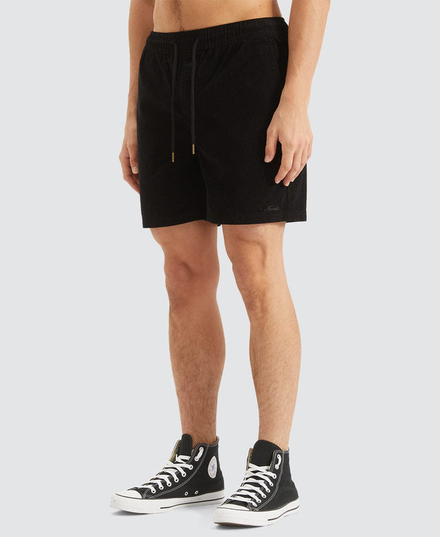 model wears Bonfire Cord Elasticated Shorts Black Shorts Black - image 8