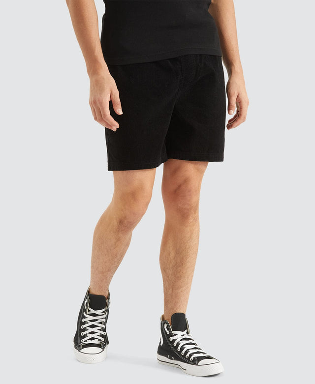 model wears Bonfire Cord Elasticated Shorts Black Shorts Black - image 6