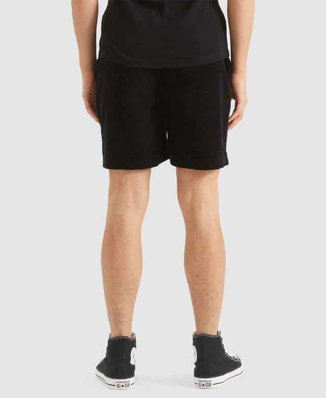 model wears Bonfire Cord Elasticated Shorts Black Shorts Black - image 3