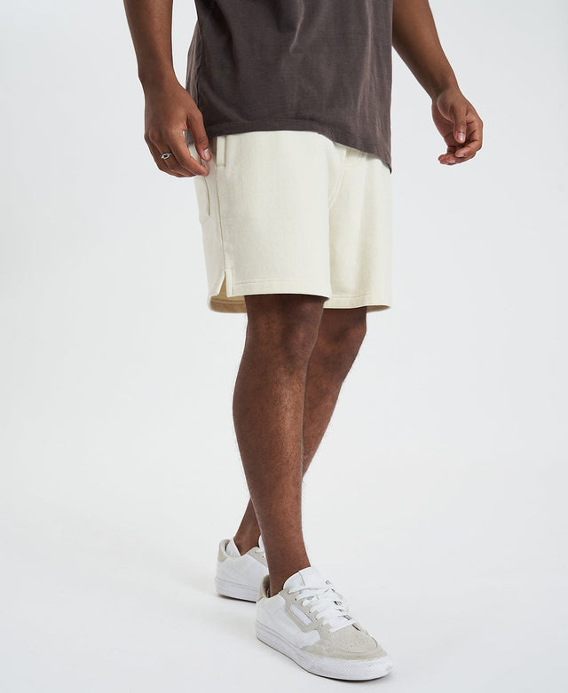 model wears Calabar Heavy Track Shorts Off White Shorts White - image 8