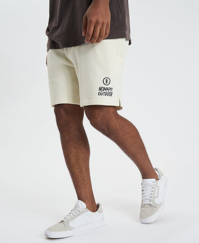 model wears Calabar Heavy Track Shorts Off White Shorts White - image 1