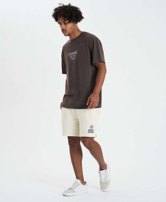 model wears Calabar Heavy Track Shorts Off White Shorts White - image 7