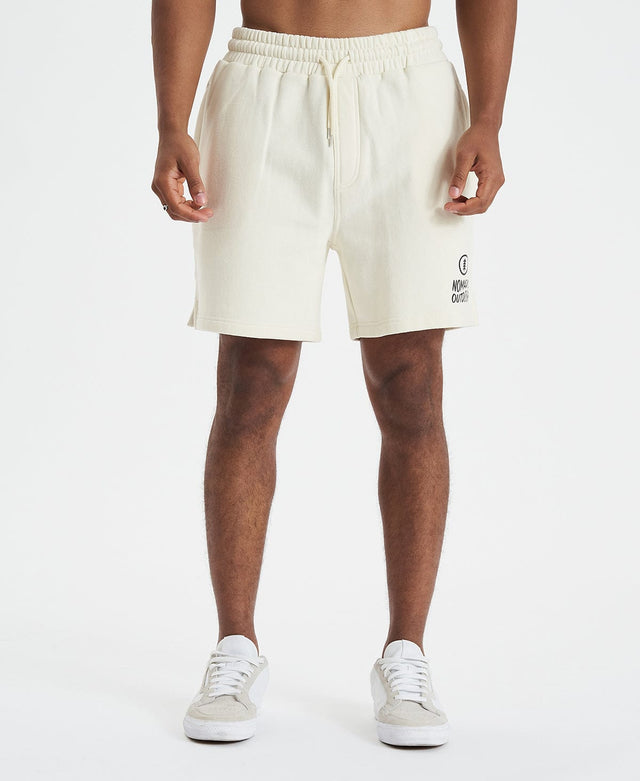 model wears Calabar Heavy Track Shorts Off White Shorts White - image 3