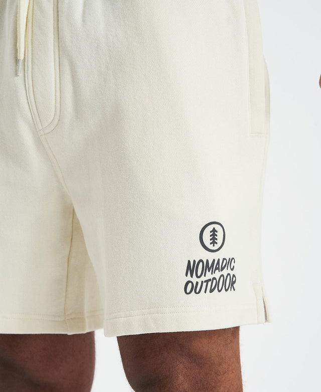 model wears Calabar Heavy Track Shorts Off White Shorts White - image 2