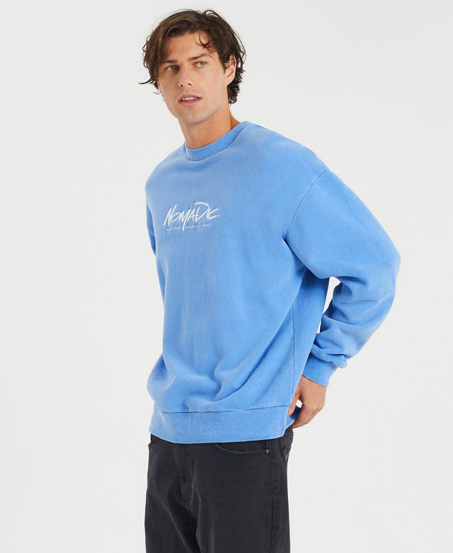 model wears Carrington Relaxed Jumper Pigment Ultramarine Blue Jumpers Blue - image 2