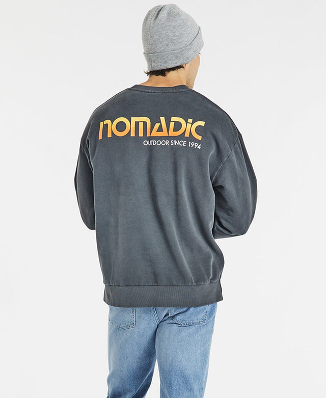 model wears Cavalier Relaxed Jumper Pigment Asphalt Black Jumpers Black - image 1