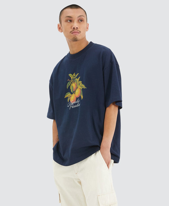 Nomadic Citrus Heavy Street T-Shirt Navy Blue
