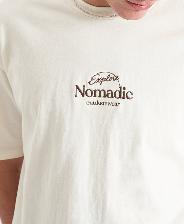 model wears Coastline Heavy Box Fit Tee Natural White T-Shirts White - image 2