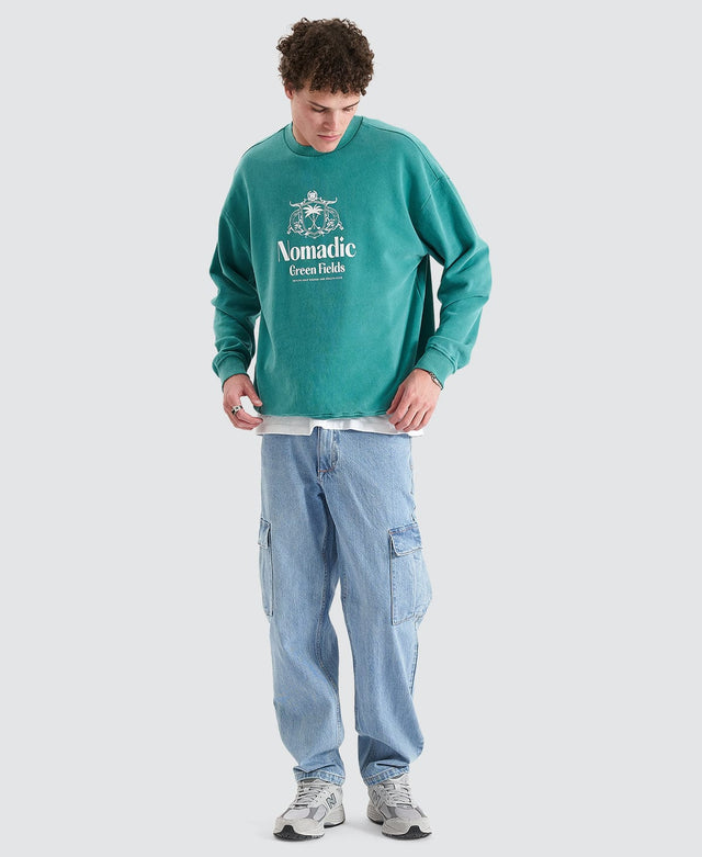 model wears Dunes Relaxed Sweater Pigment Deep Jungle Jumpers Green - image 5