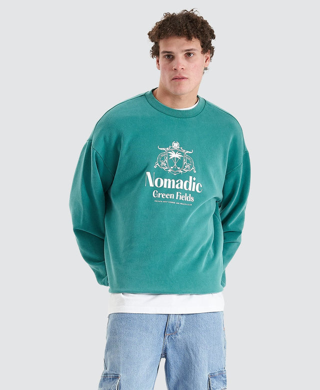 model wears Dunes Relaxed Sweater Pigment Deep Jungle Jumpers Green - image 1