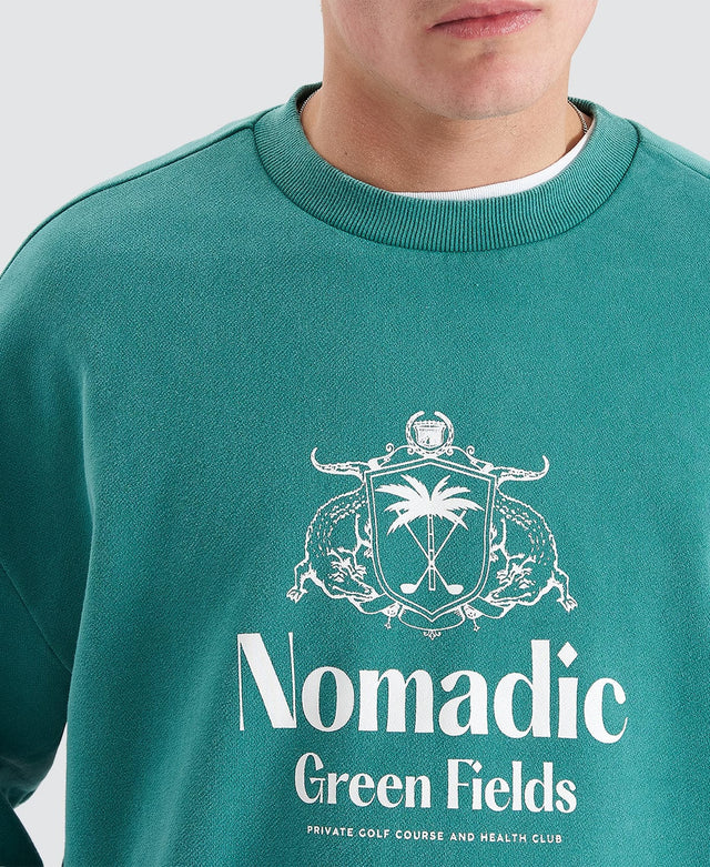 model wears Dunes Relaxed Sweater Pigment Deep Jungle Jumpers Green - image 2