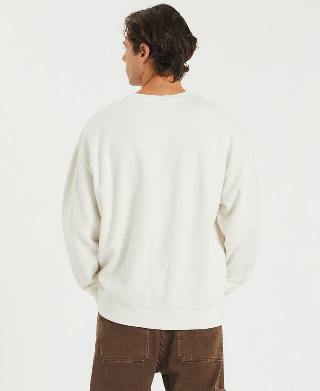 model wears Escalade Relaxed Jumper Off White Jumpers White - image 3