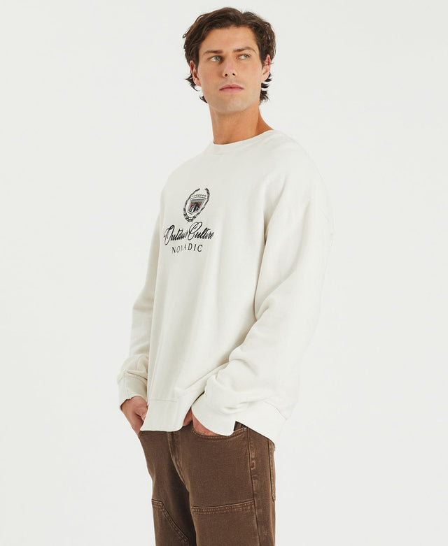 model wears Escalade Relaxed Jumper Off White Jumpers White - image 2