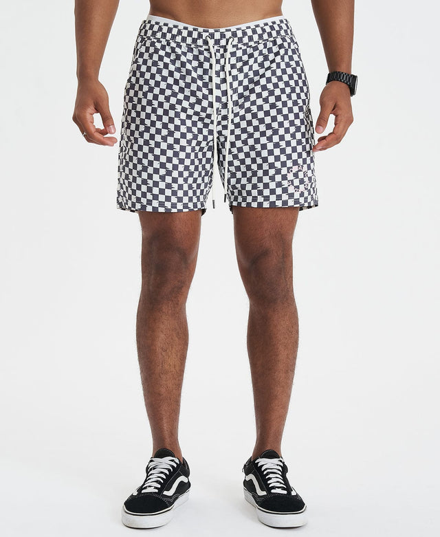 Nomadic Esplanade Beach Short - Asphalt Check Multi Colour