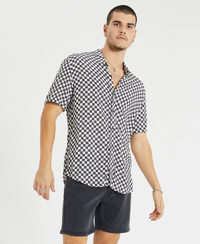 Nomadic Esplanade Relaxed Casual Shirt - Asphalt Check Multi Colour