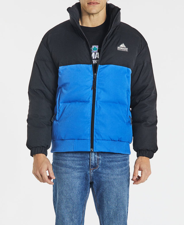 model wears Holstein Puffer Jacket Black/Blue Jackets Blue - image 3