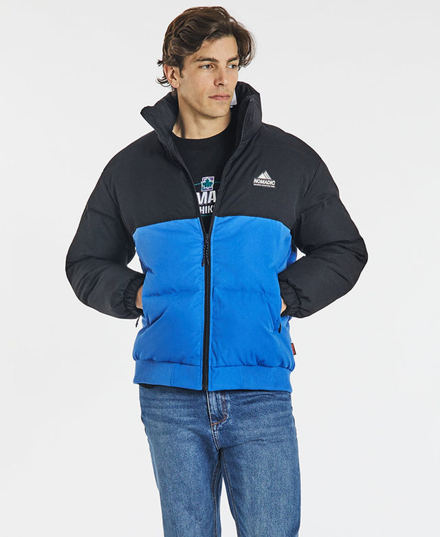 model wears Holstein Puffer Jacket Black/Blue Jackets Blue - image 1