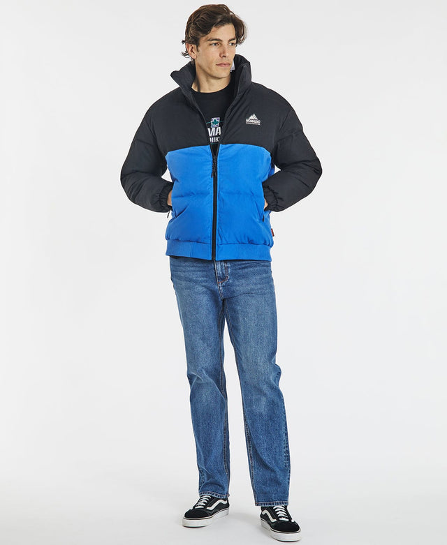 model wears Holstein Puffer Jacket Black/Blue Jackets Blue - image 6