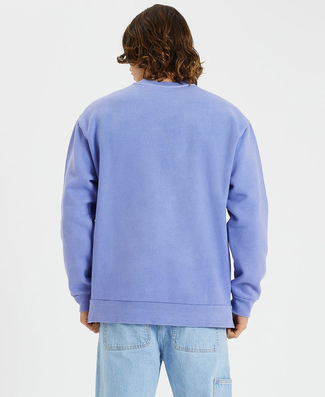 model wears Marbella Heavy Relaxed Crew Jumper Lolite Blue Jumpers Blue - image 4