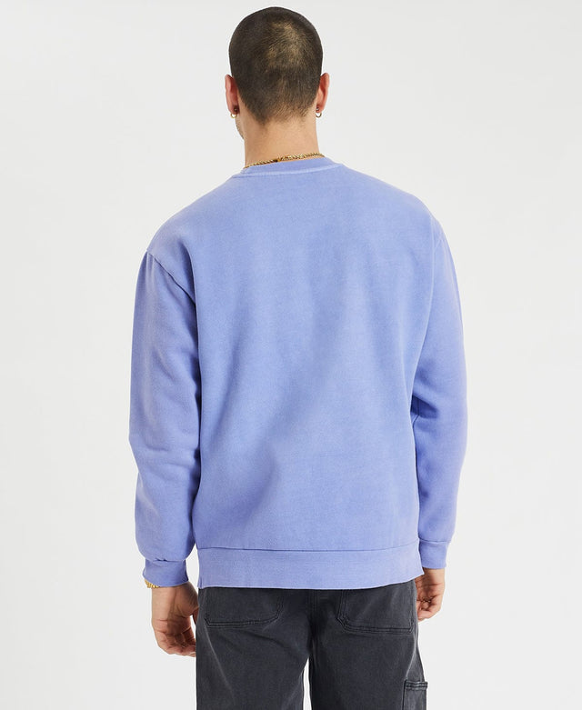 model wears Marbella Heavy Relaxed Crew Jumper Lolite Blue Jumpers Blue - image 6