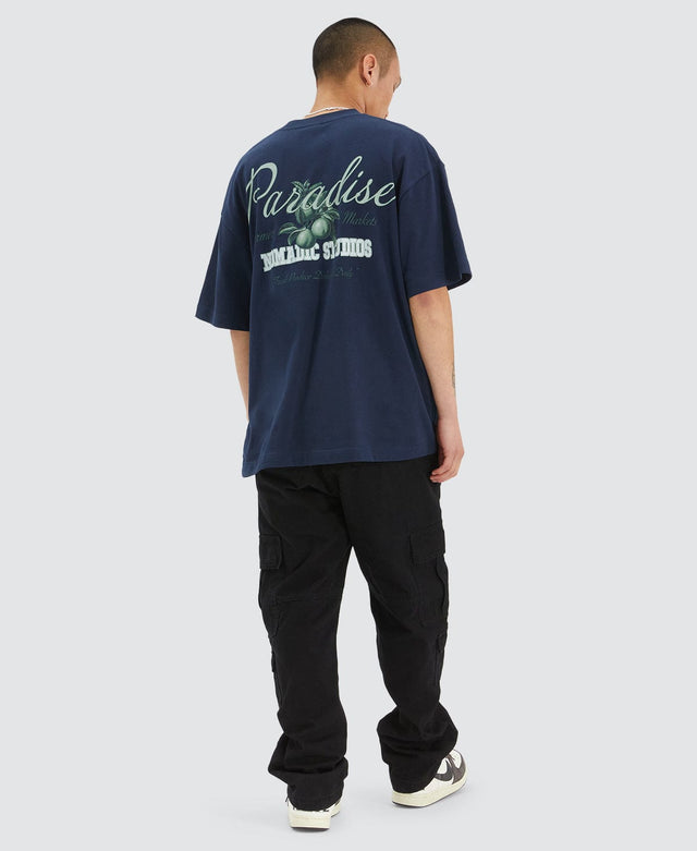 Nomadic Market Heavy Street T-Shirt Navy Blue