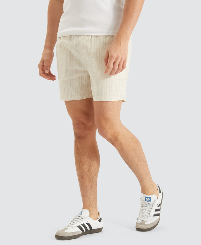 Nomadic Paloma Linen Striped Shorts Oatmeal