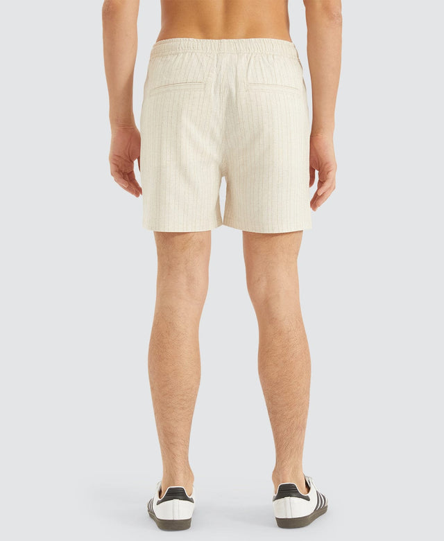 Nomadic Paloma Linen Striped Shorts Oatmeal